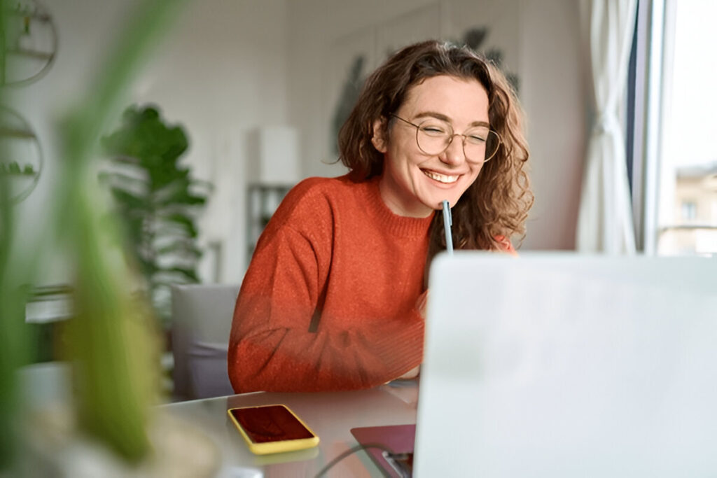 Person using AI career tools on a laptop