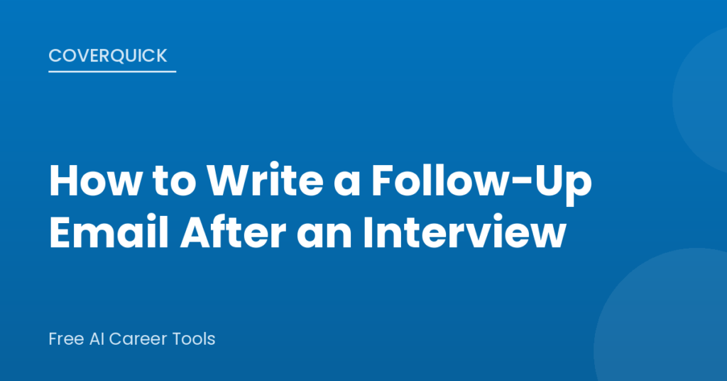 How to write a follow-up email after an interview
