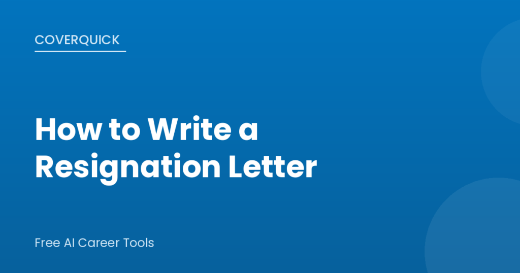 How to write a resignation letter with examples