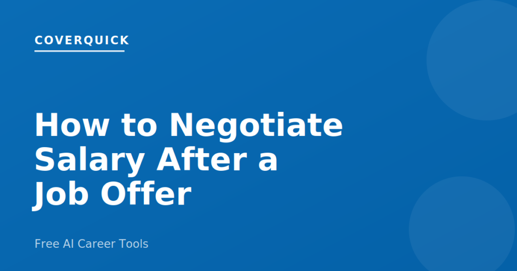 How to negotiate salary after a job offer